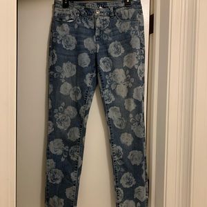 Lauren Conrad Rose Print Skinny Jeans